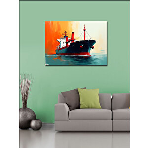 Kanvas Tablo Limanda Kargo Gemisi 50x70 cm