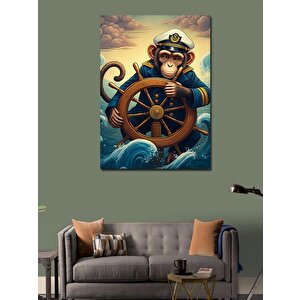 Kanvas Tablo Dümenci Maymun 70x100 cm