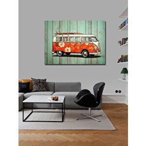 Kanvas Tablo Çiçek Desenli Karavan 50x70 cm
