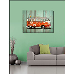 Kanvas Tablo Çiçek Desenli Karavan 70x100 cm