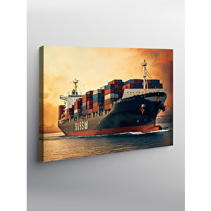 Kanvas Tablo Yük Gemisi Limanda 70x100 cm