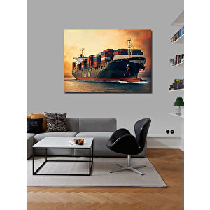 Kanvas Tablo Yük Gemisi Limanda 70x100 cm