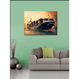 Kanvas Tablo Yük Gemisi Limanda 70x100 cm