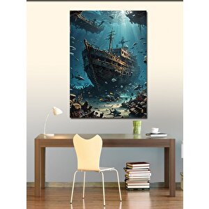 Kanvas Tablo Batık Gemi 100x140 cm