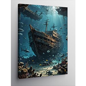 Kanvas Tablo Batık Gemi 70x100 cm