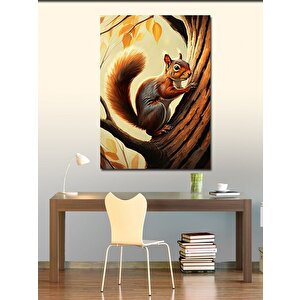 Kanvas Tablo Dalına Tutunan Sincap 70x100 cm