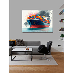 Kanvas Tablo Yük Gemisi Açık Denizde 100x140 cm