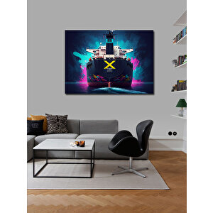 Kanvas Tablo Siyah Konteyner Gemisi 70x100 cm