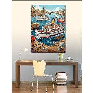 Kanvas Tablo Liman Ve Gemiler 50x70 cm