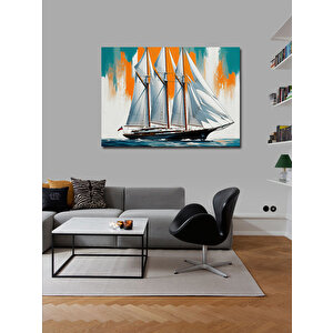Kanvas Tablo Beyaz Yelkenli Gemiler 50x70 cm