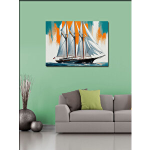 Kanvas Tablo Beyaz Yelkenli Gemiler 50x70 cm