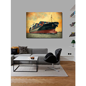 Kanvas Tablo Yüzen Yük Gemisi 70x100 cm