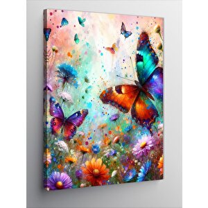 Kanvas Tablo Renkli Kelebekler 50x70 cm