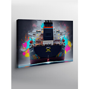 Kanvas Tablo Grafitili Konteyner Gemisi 50x70 cm