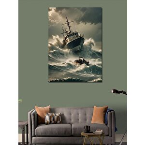 Kanvas Tablo Fırtınadaki Gemi 100x140 cm