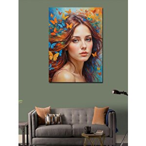 Kanvas Tablo Kelebekler Ve Kadın 70x100 cm