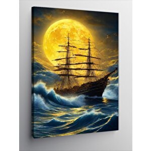 Kanvas Tablo Dolunaylı Gemi 70x100 cm