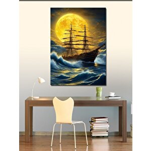 Kanvas Tablo Dolunaylı Gemi 70x100 cm