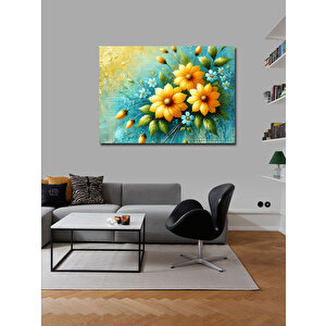 Kanvas Tablo Sarı Çiçek Desenleri 50x70 cm
