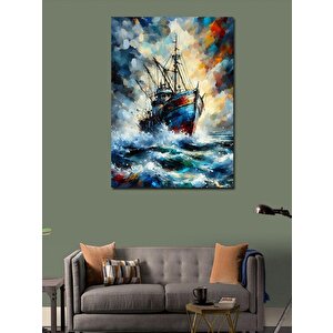 Kanvas Tablo Fırtınada Yelkenli Gemi 70x100 cm