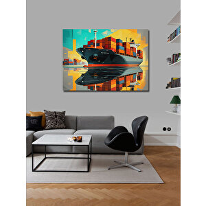 Kanvas Tablo Yük Gemisi Denizde 50x70 cm