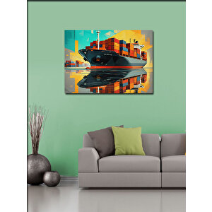 Kanvas Tablo Yük Gemisi Denizde 50x70 cm