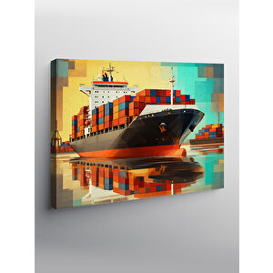 Kanvas Tablo Konteyner Gemisi Limanda 50x70 cm