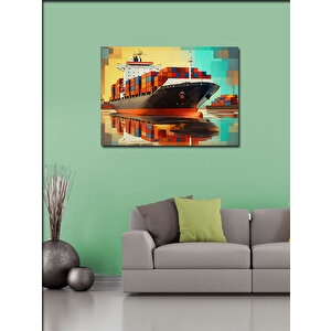 Kanvas Tablo Konteyner Gemisi Limanda 70x100 cm