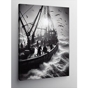 Kanvas Tablo Fırtınadaki Gemi 100x140 cm