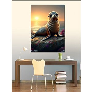 Kanvas Tablo Kayalıklarda Fok Balığı 70x100 cm