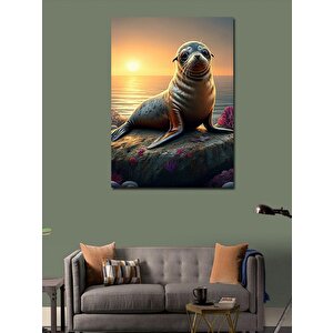 Kanvas Tablo Kayalıklarda Fok Balığı 70x100 cm