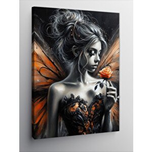 Kanvas Tablo Kelebek Kanatlı Kadın 100x140 cm