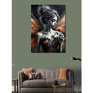 Kanvas Tablo Kelebek Kanatlı Kadın 100x140 cm