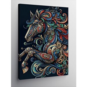 Kanvas Tablo Desenli At 100x140 cm