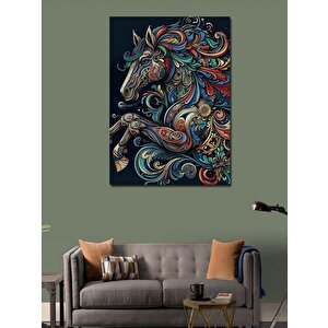 Kanvas Tablo Desenli At 100x140 cm