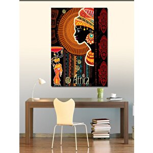 Kanvas Tablo Afrikalı Kadın Ve Desenler 100x140 cm