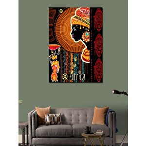 Kanvas Tablo Afrikalı Kadın Ve Desenler 50x70 cm