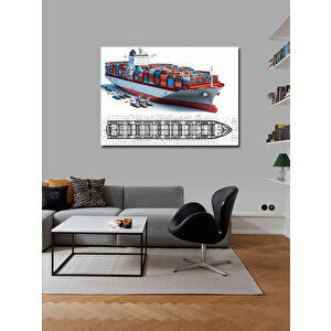 Kanvas Tablo Konteyner Gemisi Planı 70x100 cm