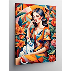 Kanvas Tablo Desenli Kadın 50x70 cm