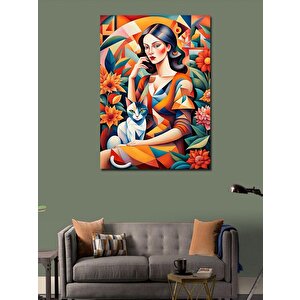 Kanvas Tablo Desenli Kadın 50x70 cm
