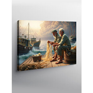 Kanvas Tablo Balıkçılar Limanda 70x100 cm