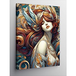 Kanvas Tablo Soyut Kadın Ve Desenler 100x140 cm