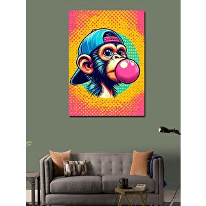 Kanvas Tablo Şapkalı Renkli Maymun 70x100 cm