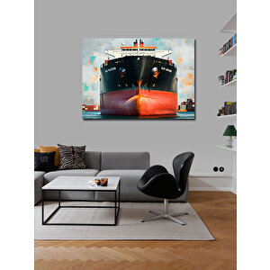 Kanvas Tablo Kargo Gemisi Limanda 50x70 cm