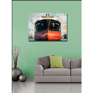 Kanvas Tablo Kargo Gemisi Limanda 50x70 cm