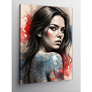 Kanvas Tablo Dövme Desenli Kadın 70x100 cm