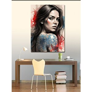 Kanvas Tablo Dövme Desenli Kadın 70x100 cm
