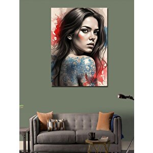 Kanvas Tablo Dövme Desenli Kadın 70x100 cm