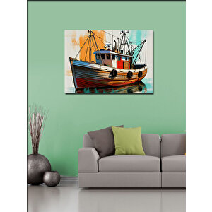 Kanvas Tablo Balıkçı Teknesi Limanda 70x100 cm