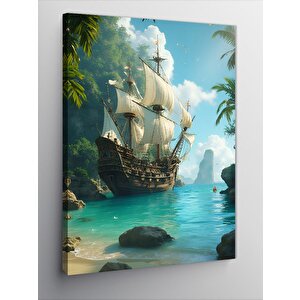 Kanvas Tablo Yelkenli Gemi 70x100 cm